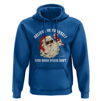 Vintage Christmas Santa Claus Face Hoodie Retro Believe In Yourself Funny Motivational - Wonder Print Shop