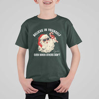 Vintage Christmas Santa Claus Face T Shirt For Kid Retro Believe In Yourself Funny Motivational - Wonder Print Shop