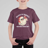 Vintage Christmas Santa Claus Face T Shirt For Kid Retro Believe In Yourself Funny Motivational - Wonder Print Shop