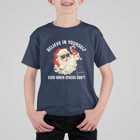 Vintage Christmas Santa Claus Face T Shirt For Kid Retro Believe In Yourself Funny Motivational - Wonder Print Shop