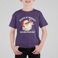 Vintage Christmas Santa Claus Face T Shirt For Kid Retro Believe In Yourself Funny Motivational - Wonder Print Shop