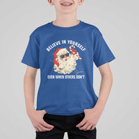 Vintage Christmas Santa Claus Face T Shirt For Kid Retro Believe In Yourself Funny Motivational - Wonder Print Shop