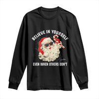 Vintage Christmas Santa Claus Face Long Sleeve Shirt Retro Believe In Yourself Funny Motivational - Wonder Print Shop