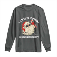 Vintage Christmas Santa Claus Face Long Sleeve Shirt Retro Believe In Yourself Funny Motivational - Wonder Print Shop