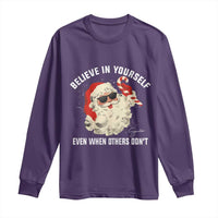Vintage Christmas Santa Claus Face Long Sleeve Shirt Retro Believe In Yourself Funny Motivational - Wonder Print Shop