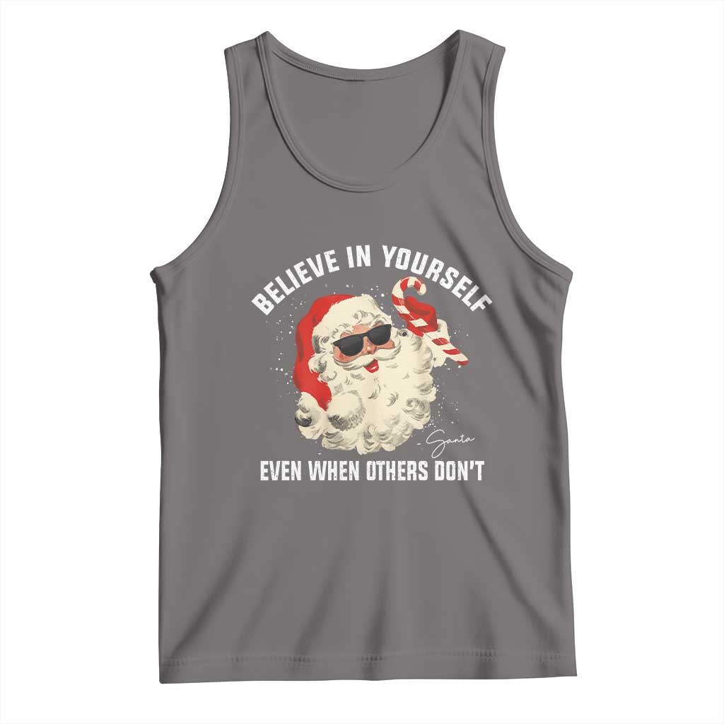 Vintage Christmas Santa Claus Face Tank Top Retro Believe In Yourself Funny Motivational - Wonder Print Shop
