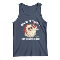 Vintage Christmas Santa Claus Face Tank Top Retro Believe In Yourself Funny Motivational - Wonder Print Shop