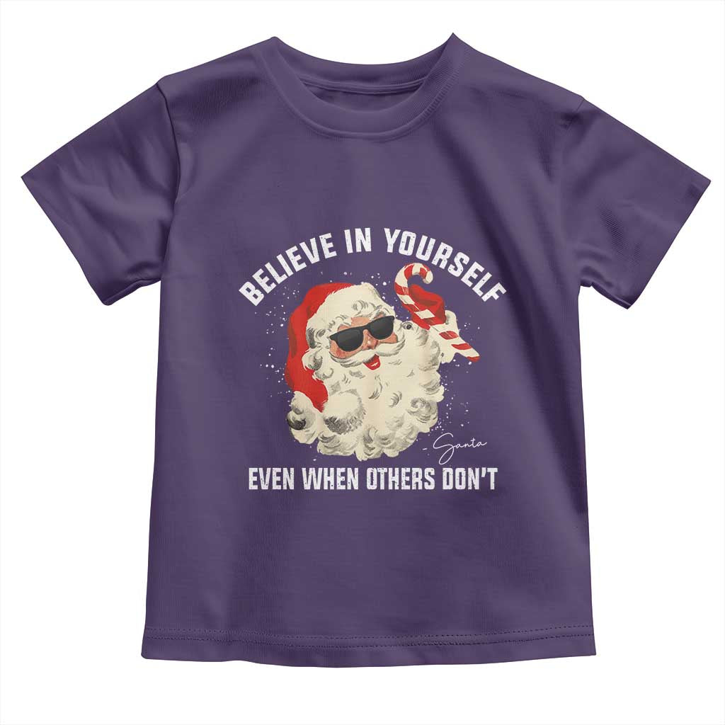 Vintage Christmas Santa Claus Face Toddler T Shirt Retro Believe In Yourself Funny Motivational - Wonder Print Shop