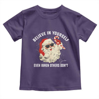Vintage Christmas Santa Claus Face Toddler T Shirt Retro Believe In Yourself Funny Motivational - Wonder Print Shop