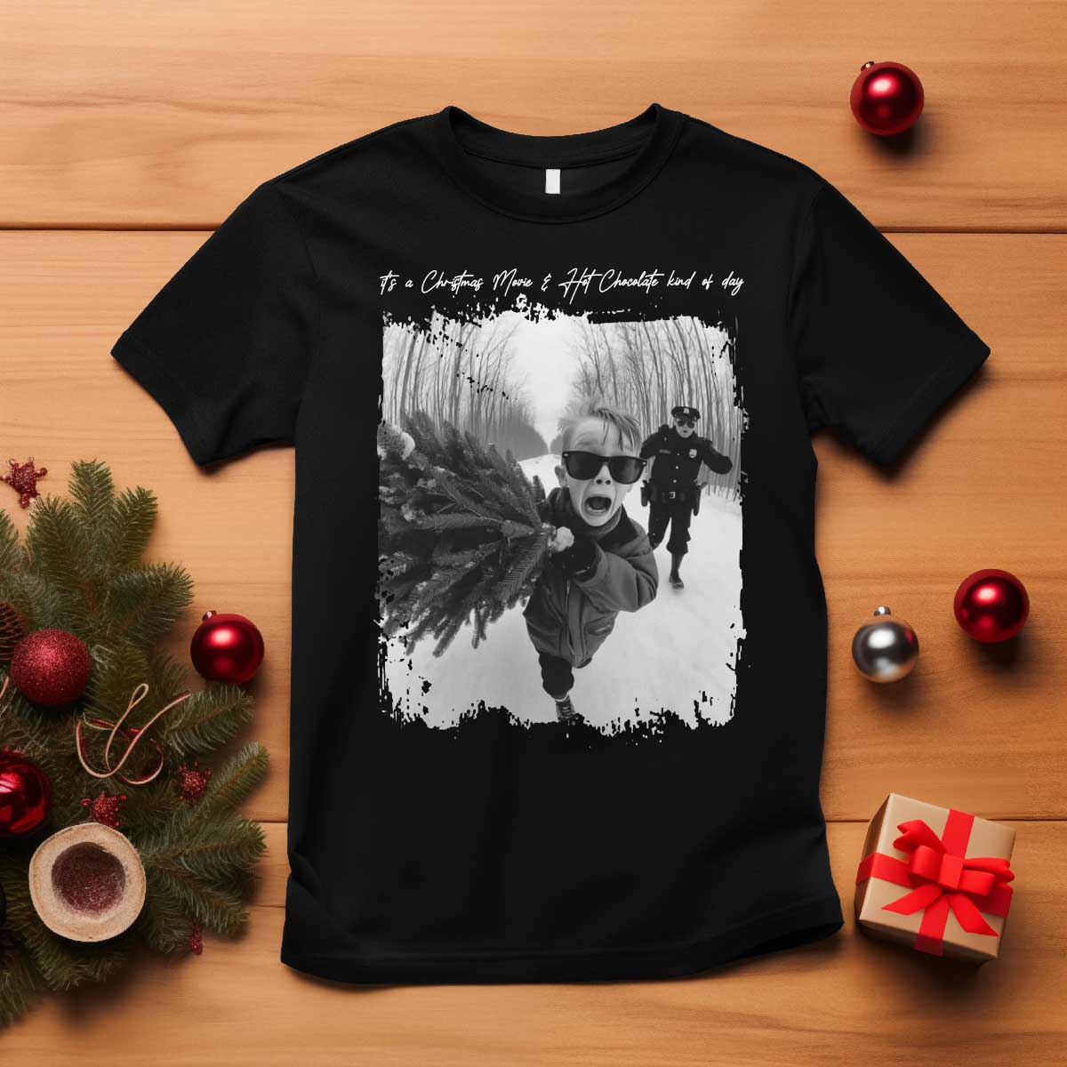 Funny Christmas Movie T Shirt Funny Kevin Home Xmas Meme Alone - Wonder Print Shop