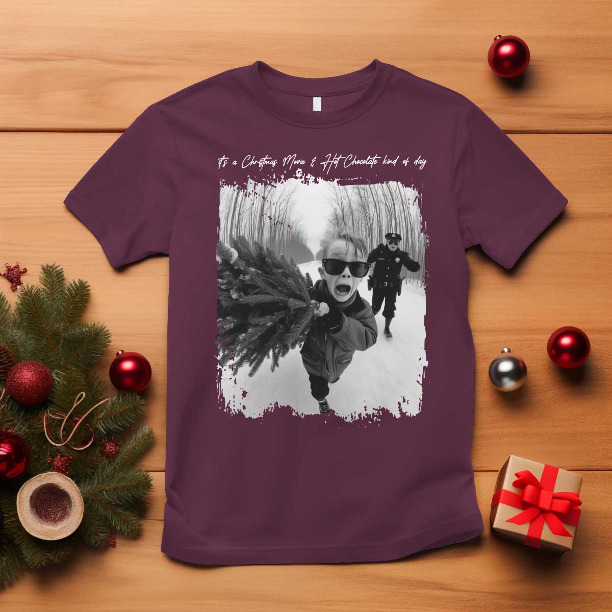 Funny Christmas Movie T Shirt Funny Kevin Home Xmas Meme Alone - Wonder Print Shop