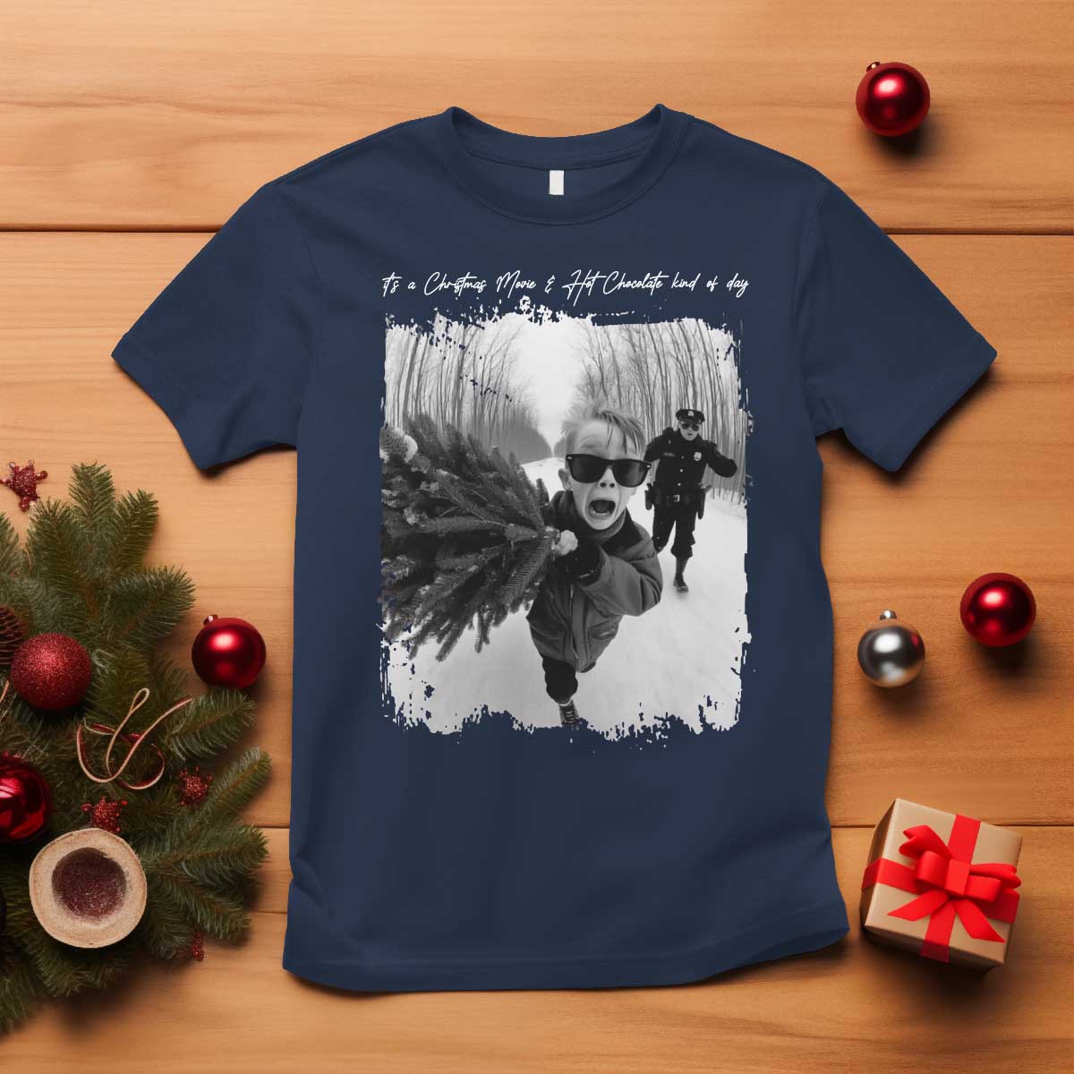 Funny Christmas Movie T Shirt Funny Kevin Home Xmas Meme Alone - Wonder Print Shop