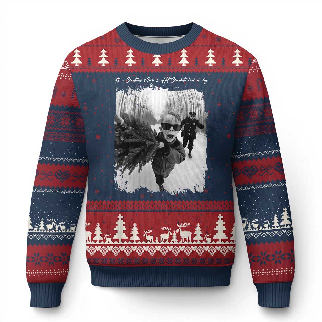 Funny Xmas Movie Ugly Christmas Sweater Funny Kevin Home Xmas Meme Alone - Wonder Print Shop