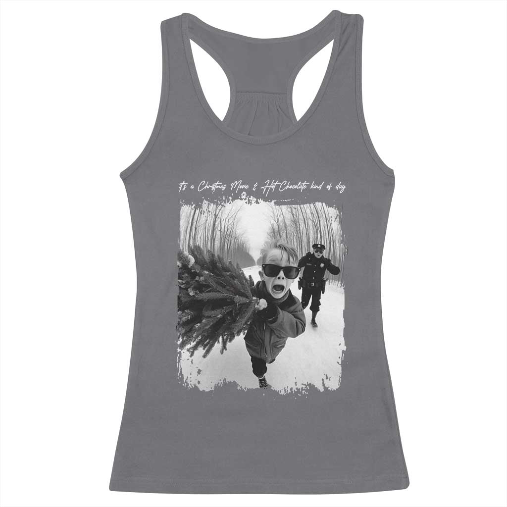 Funny Christmas Movie Racerback Tank Top Funny Kevin Home Xmas Meme Alone - Wonder Print Shop