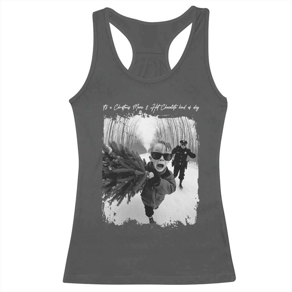 Funny Christmas Movie Racerback Tank Top Funny Kevin Home Xmas Meme Alone - Wonder Print Shop