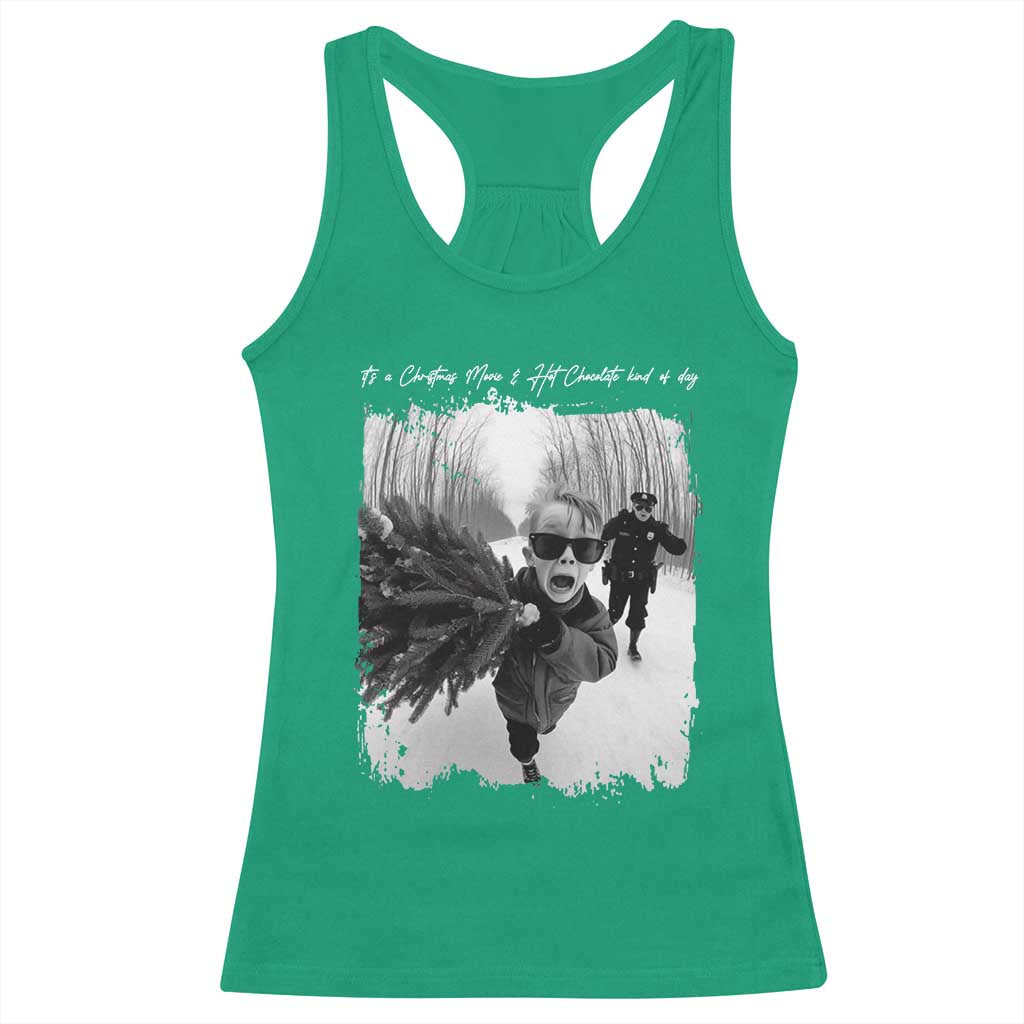 Funny Christmas Movie Racerback Tank Top Funny Kevin Home Xmas Meme Alone - Wonder Print Shop