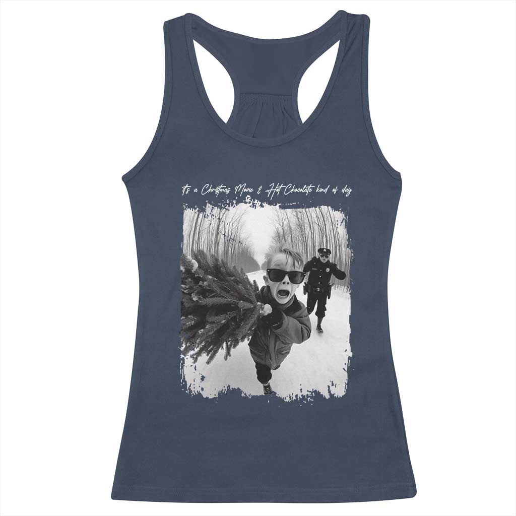 Funny Christmas Movie Racerback Tank Top Funny Kevin Home Xmas Meme Alone - Wonder Print Shop
