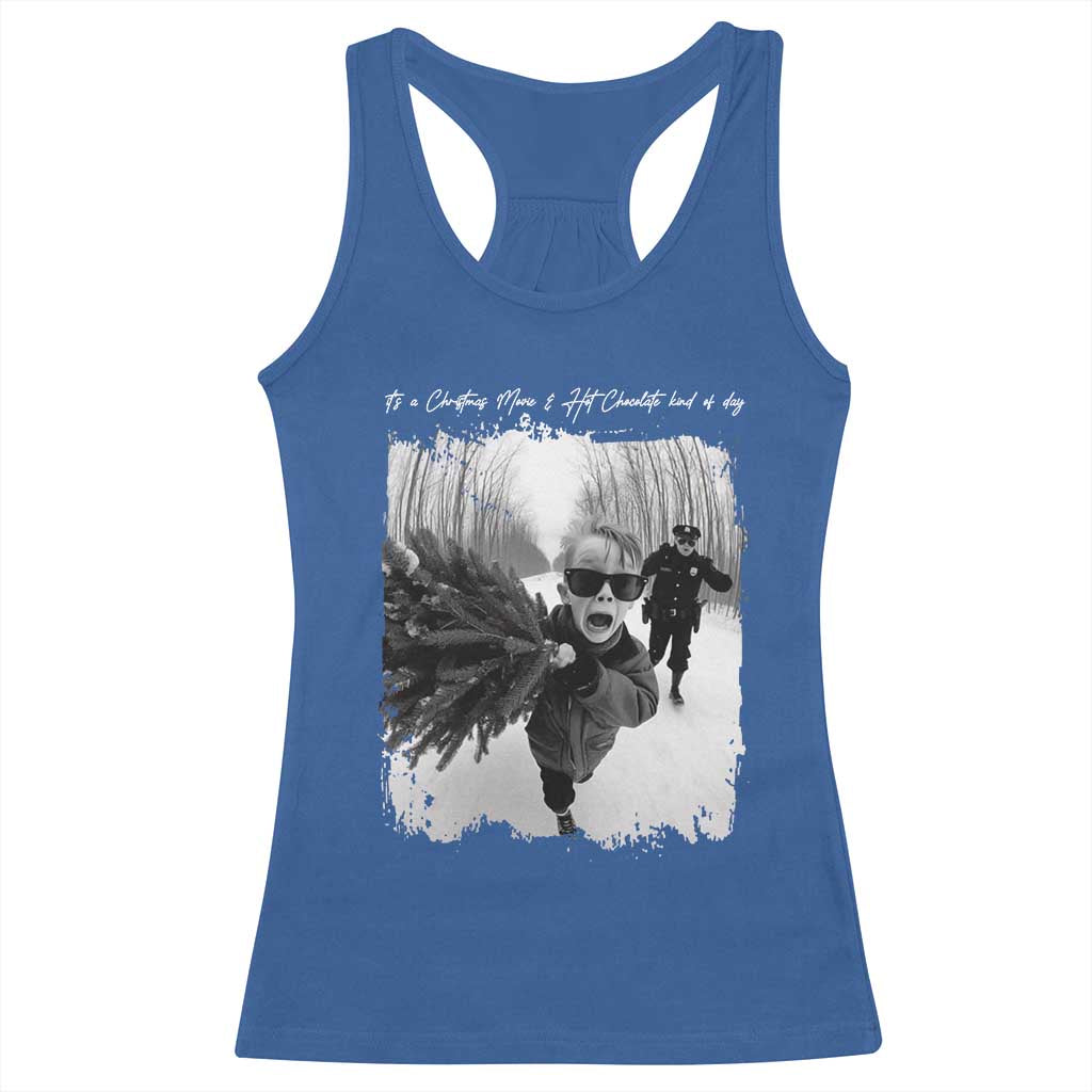 Funny Christmas Movie Racerback Tank Top Funny Kevin Home Xmas Meme Alone - Wonder Print Shop