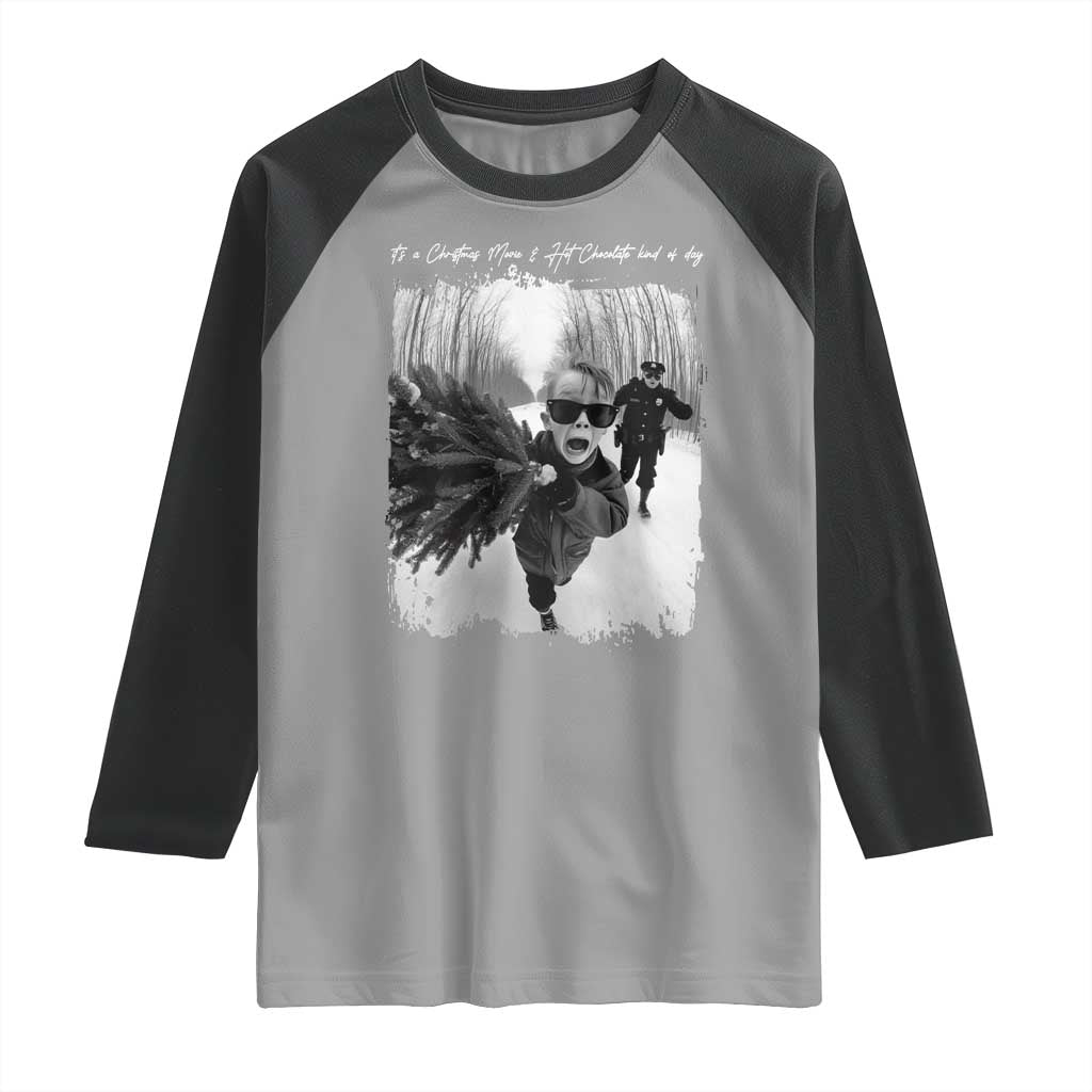 Funny Christmas Movie Raglan Shirt Funny Kevin Home Xmas Meme Alone - Wonder Print Shop