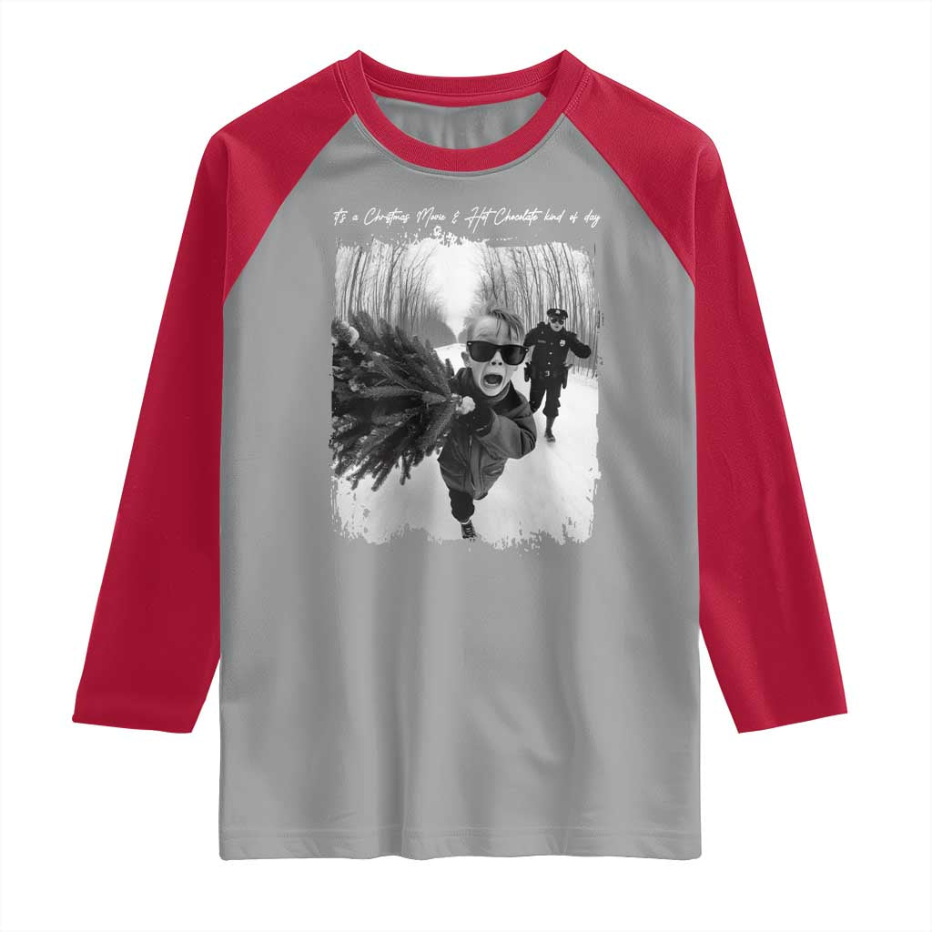 Funny Christmas Movie Raglan Shirt Funny Kevin Home Xmas Meme Alone - Wonder Print Shop