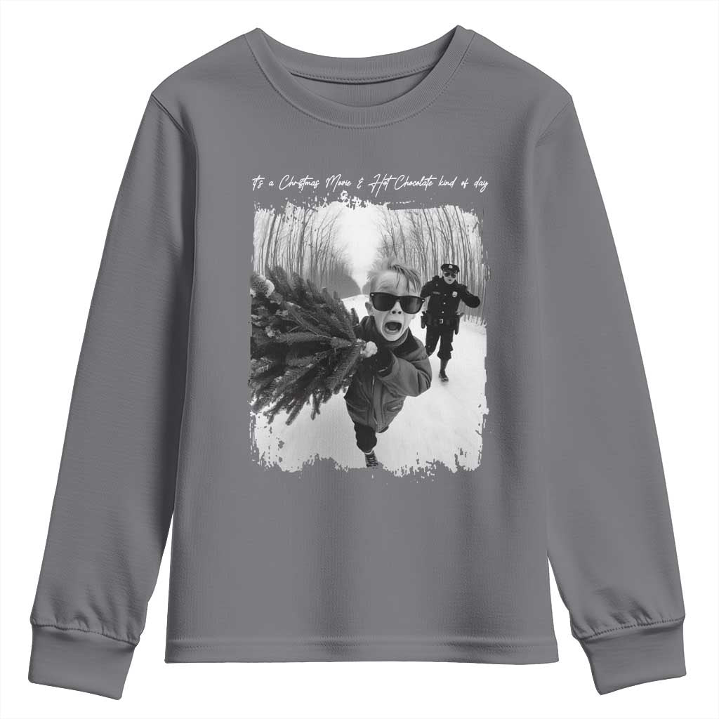 Funny Christmas Movie Youth Sweatshirt Funny Kevin Home Xmas Meme Alone - Wonder Print Shop
