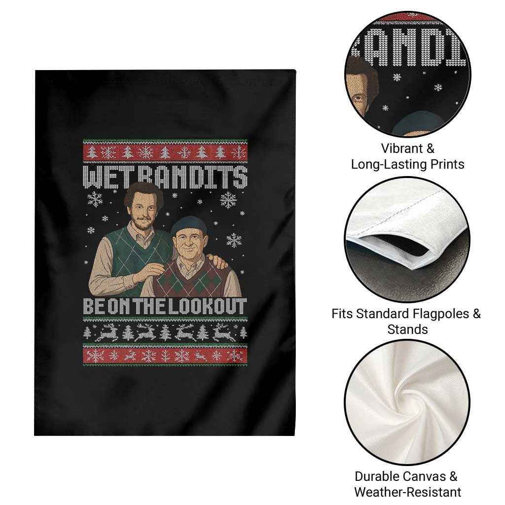 Ugly Christmas Movie Garden Flag Funny Wet Bandits Home Xmas Alone - Wonder Print Shop