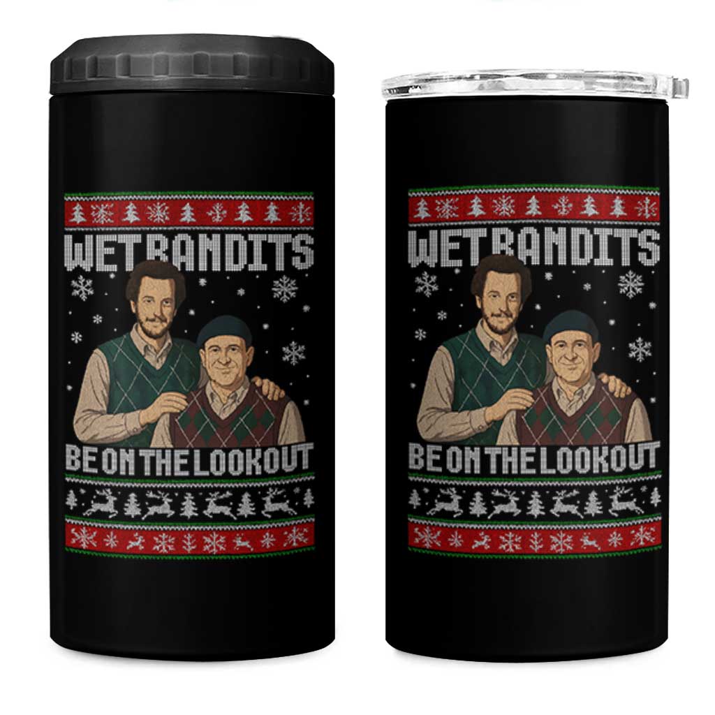 Ugly Christmas Movie 4 in 1 Can Cooler Tumbler Funny Wet Bandits Home Xmas Alone - Wonder Print Shop