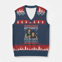 Ugly Xmas Movie V-Neck Knit Sweater Vest Funny Wet Bandits Home Xmas Alone - Wonder Print Shop