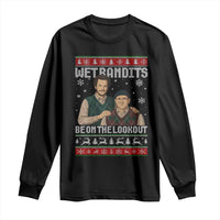 Ugly Christmas Movie Long Sleeve Shirt Funny Wet Bandits Home Xmas Alone - Wonder Print Shop