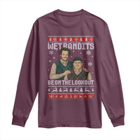 Ugly Christmas Movie Long Sleeve Shirt Funny Wet Bandits Home Xmas Alone - Wonder Print Shop