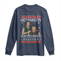 Ugly Christmas Movie Long Sleeve Shirt Funny Wet Bandits Home Xmas Alone - Wonder Print Shop