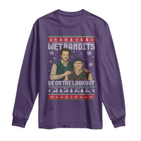 Ugly Christmas Movie Long Sleeve Shirt Funny Wet Bandits Home Xmas Alone - Wonder Print Shop