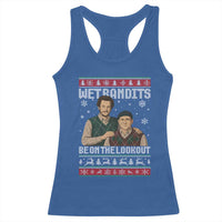 Ugly Christmas Movie Racerback Tank Top Funny Wet Bandits Home Xmas Alone - Wonder Print Shop
