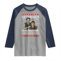 Ugly Christmas Movie Raglan Shirt Funny Wet Bandits Home Xmas Alone - Wonder Print Shop