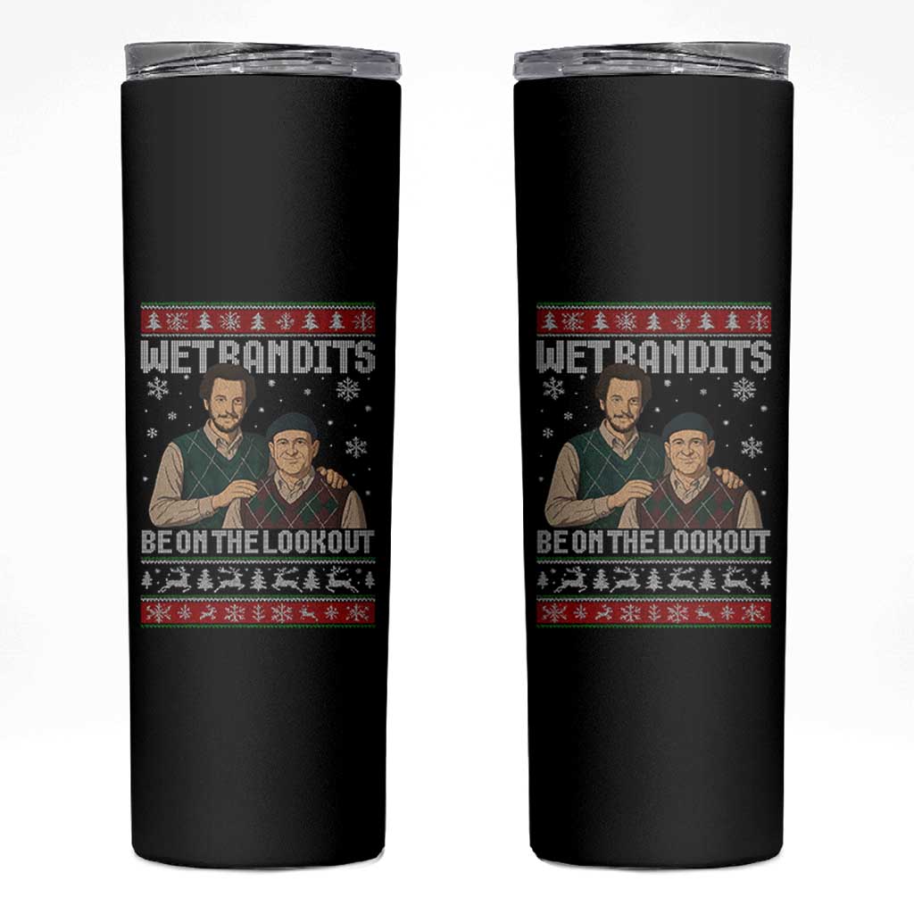 Ugly Christmas Movie Skinny Tumbler Funny Wet Bandits Home Xmas Alone - Wonder Print Shop