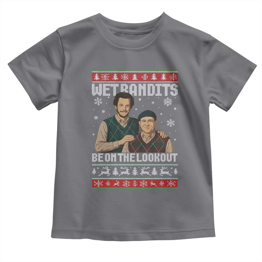 Ugly Christmas Movie Toddler T Shirt Funny Wet Bandits Home Xmas Alone - Wonder Print Shop