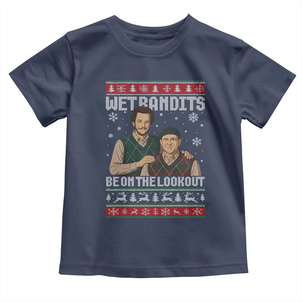 Ugly Christmas Movie Toddler T Shirt Funny Wet Bandits Home Xmas Alone - Wonder Print Shop