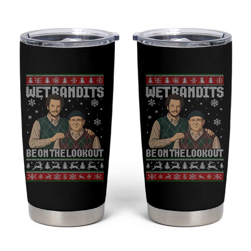 Ugly Christmas Movie Tumbler Cup Funny Wet Bandits Home Xmas Alone - Wonder Print Shop