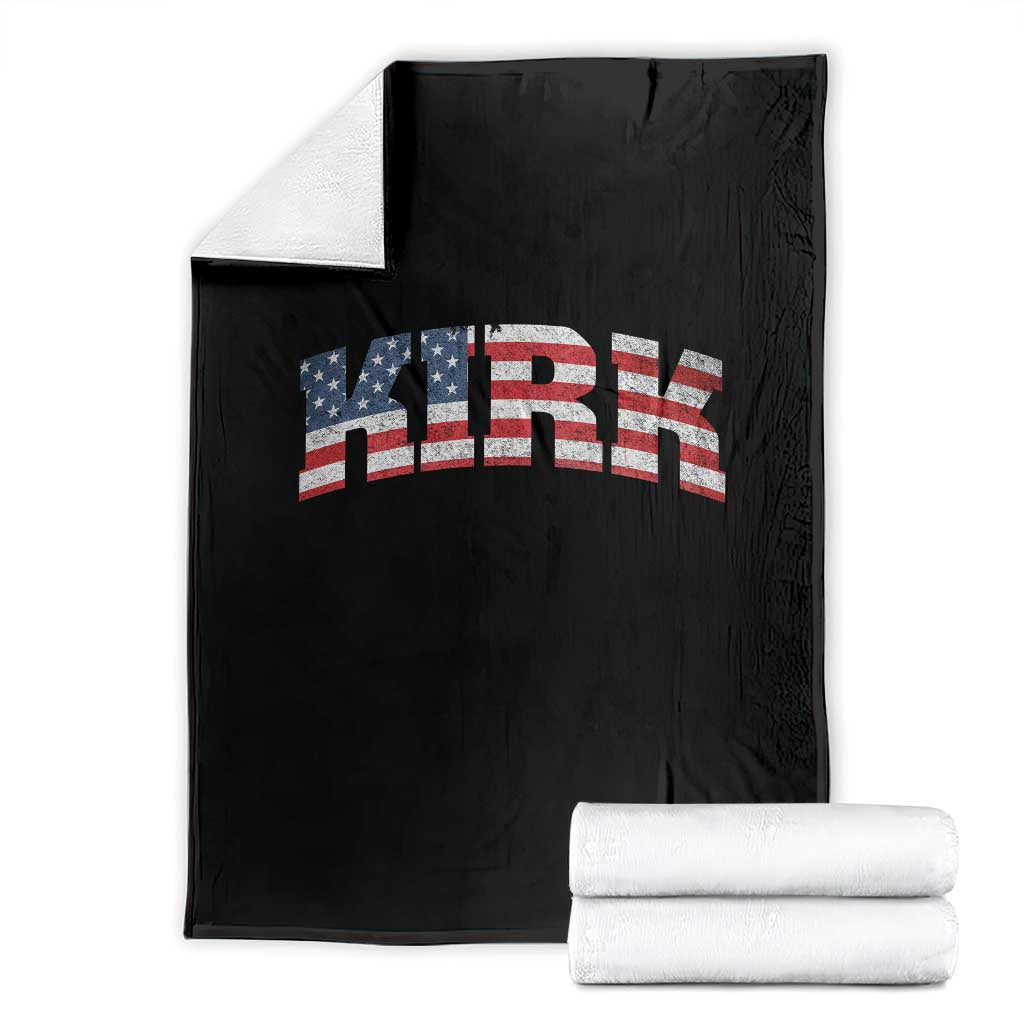 Kirk Throw Blanket American Flag Charlie Kirk Last Name Surname Team - Wonder Print Shop