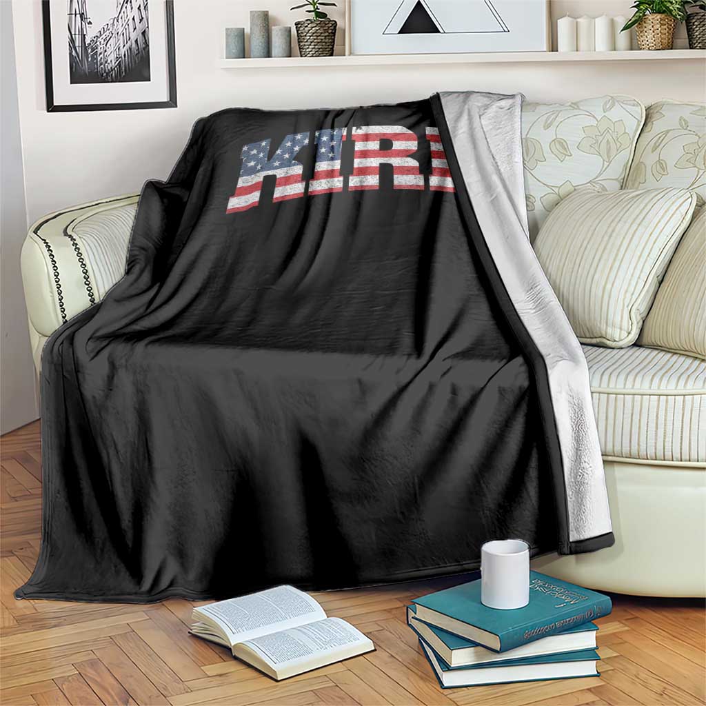 Kirk Throw Blanket American Flag Charlie Kirk Last Name Surname Team - Wonder Print Shop