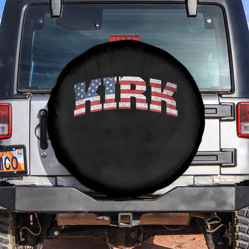 Kirk Spare Tire Cover American Flag Charlie Kirk Last Name Surname Team - Wonder Print Shop