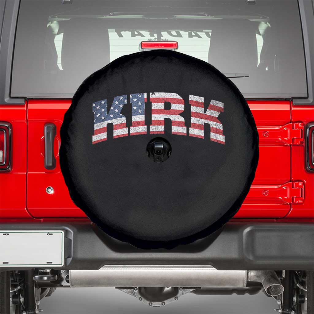 Kirk Spare Tire Cover American Flag Charlie Kirk Last Name Surname Team - Wonder Print Shop
