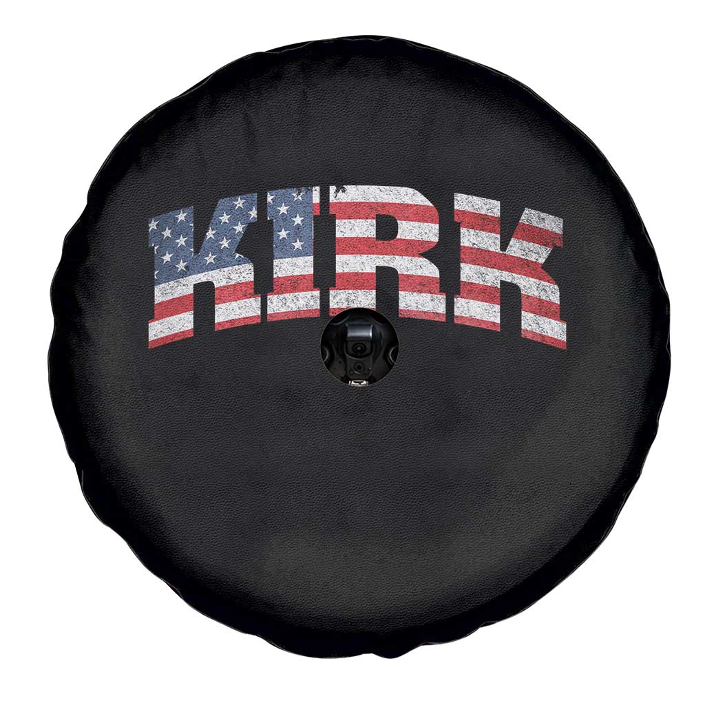 Kirk Spare Tire Cover American Flag Charlie Kirk Last Name Surname Team - Wonder Print Shop