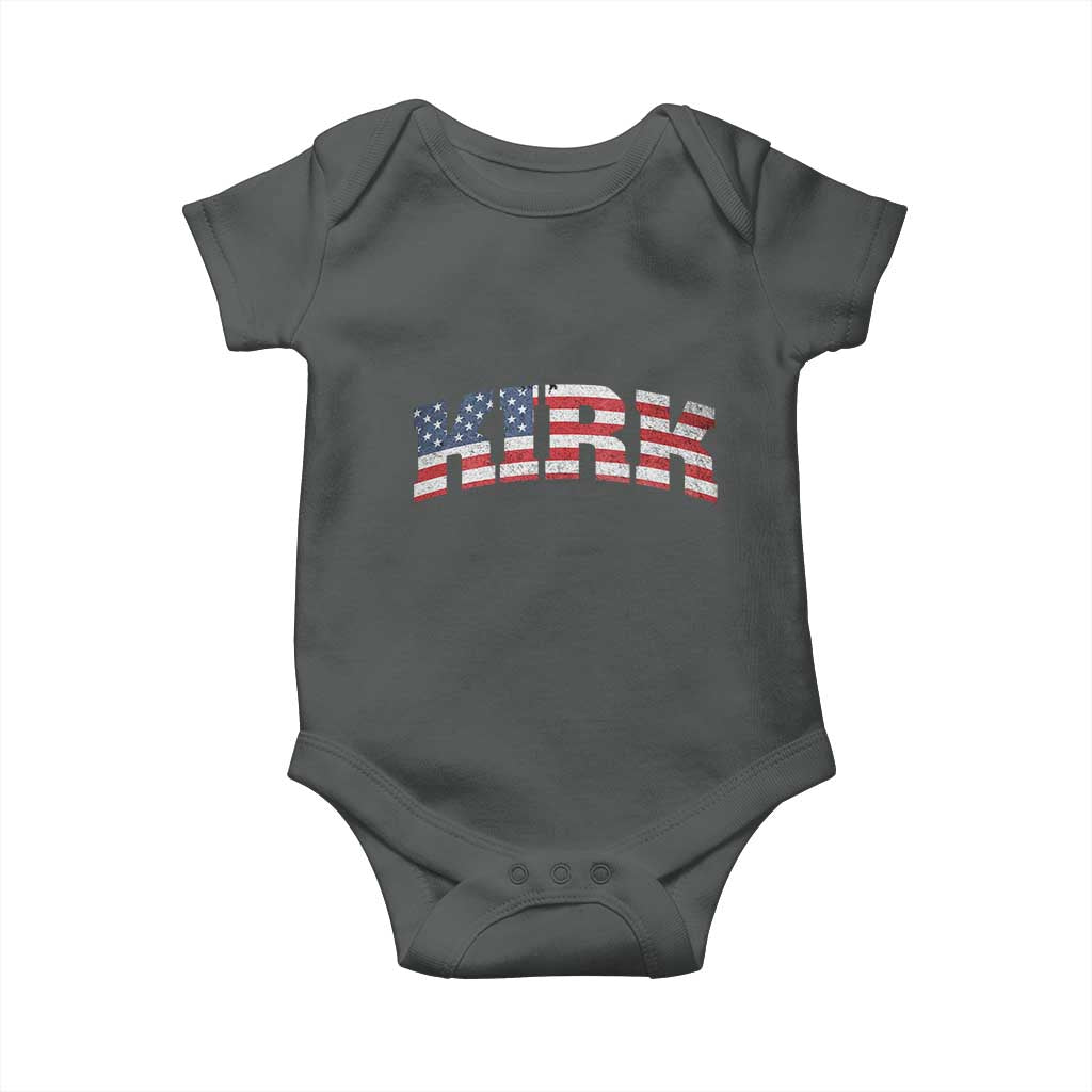 Kirk Baby Onesie American Flag Charlie Kirk Last Name Surname Team - Wonder Print Shop