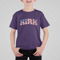 Kirk T Shirt For Kid American Flag Charlie Kirk Last Name Surname Team - Wonder Print Shop