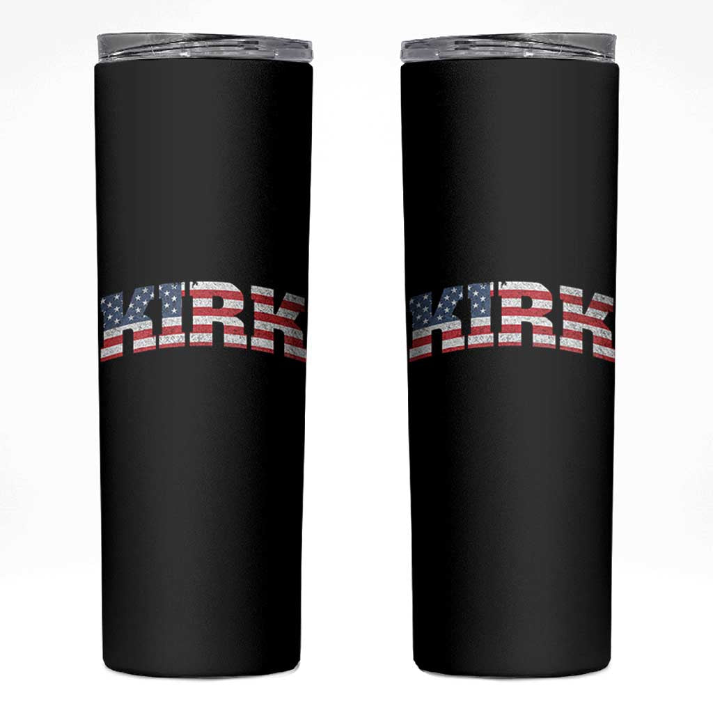Kirk Skinny Tumbler American Flag Charlie Kirk Last Name Surname Team - Wonder Print Shop