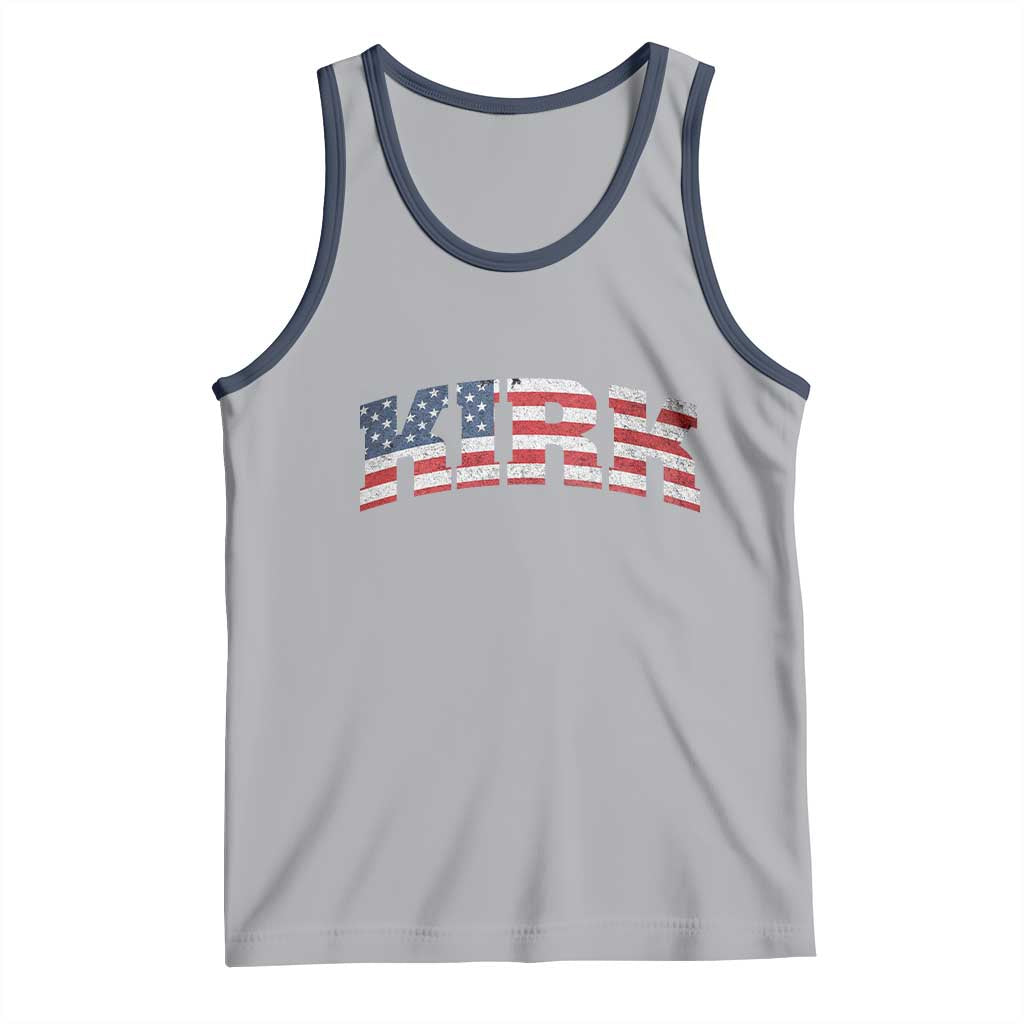 Kirk Tank Top American Flag Charlie Kirk Last Name Surname Team - Wonder Print Shop