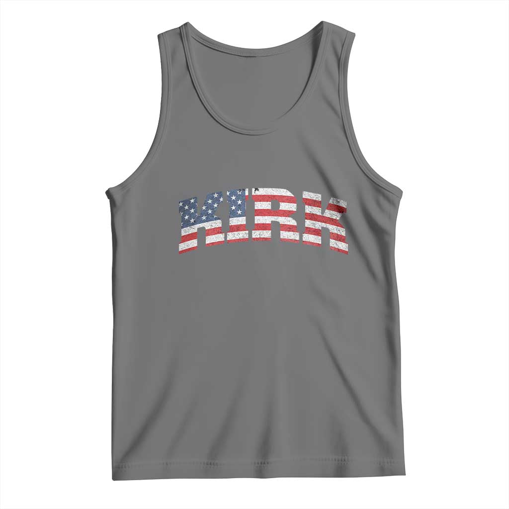 Kirk Tank Top American Flag Charlie Kirk Last Name Surname Team - Wonder Print Shop