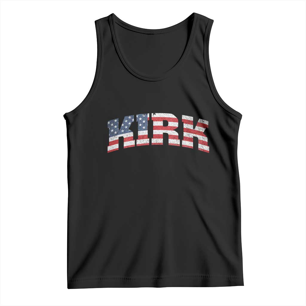Kirk Tank Top American Flag Charlie Kirk Last Name Surname Team - Wonder Print Shop