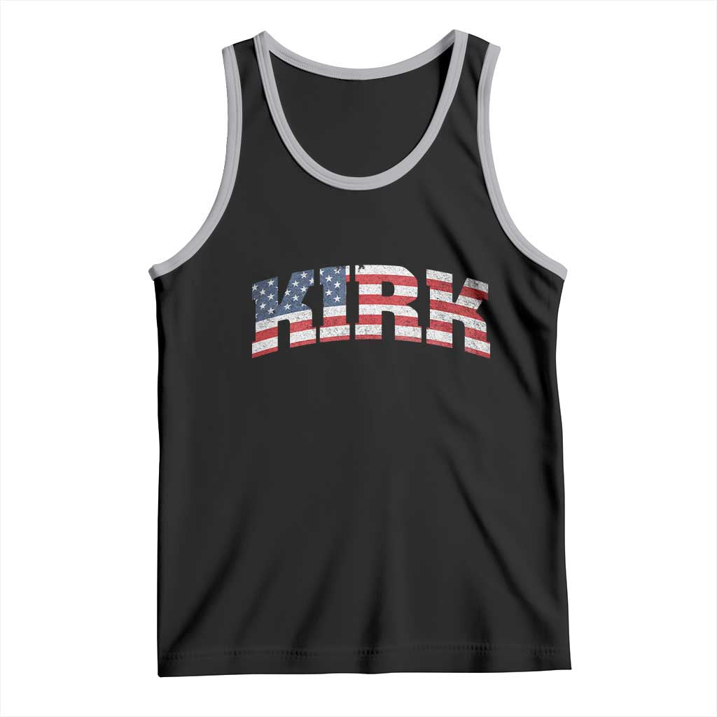 Kirk Tank Top American Flag Charlie Kirk Last Name Surname Team - Wonder Print Shop